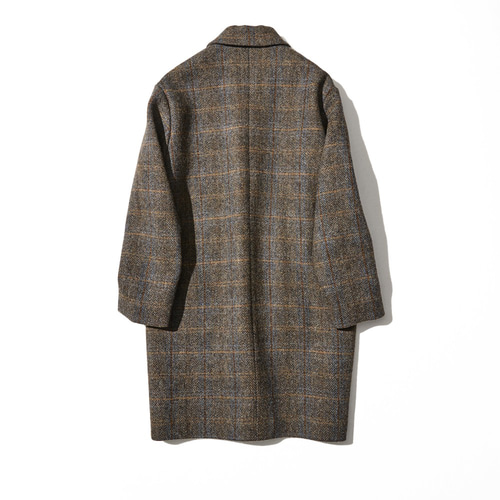 大人が着たいお洒落なウールコート イタリア製ウール100％チェック柄