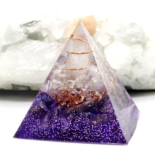 ピラミッド型Ⅱ オルゴナイト アメジスト その他置物 毘殊 天然石雑貨