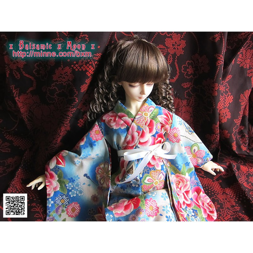 胡蝶≪白≫】SD少女～13少年60cmロング足対応ドール用十二単風花魁衣装