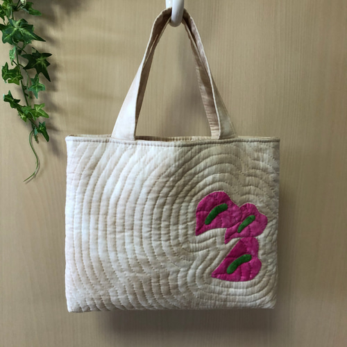 アンスリウムのバッグ＊ハワイアンキルト トートバッグ shellginger