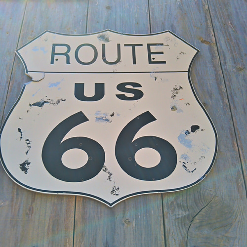 ☆USA ROAD SIGN☆ アメリカンヴィンテージ/ 《道路標識》ROOT66/ 屋外