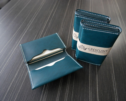 本革レザー名刺入れ ネイビーブルー【受注生産】 名刺入れ・カード