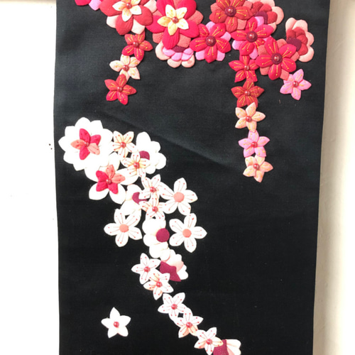 キット】桃の花のタペストリー【押し絵】【古布】 キット 和小物キット