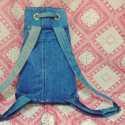 ハンドメイド ユーズドデニム リメイク リュックサック リュック