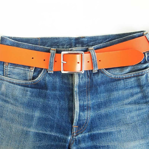 本革ベルト【40mm＊ｵﾚﾝｼﾞ】全6色＊オーダーメイド【サイズに合わせて