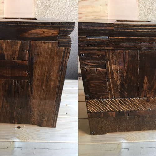 木製レコードケース 7インチ・サイズ (取手 ブラック) その他家具