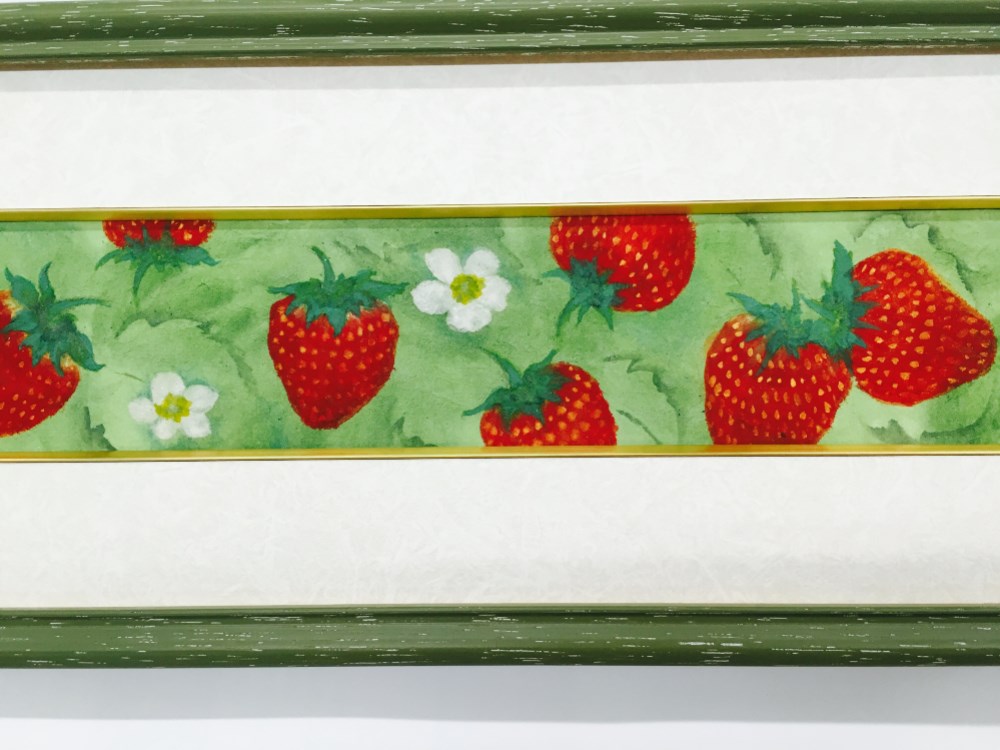 値下げ交渉あり。超美品！1点物の原画 苺（いちご）アクリル画 絵画