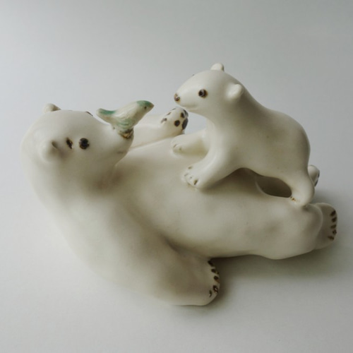 しろくま親子 陶器 立体・オブジェ つちもの製作所 通販 7868204