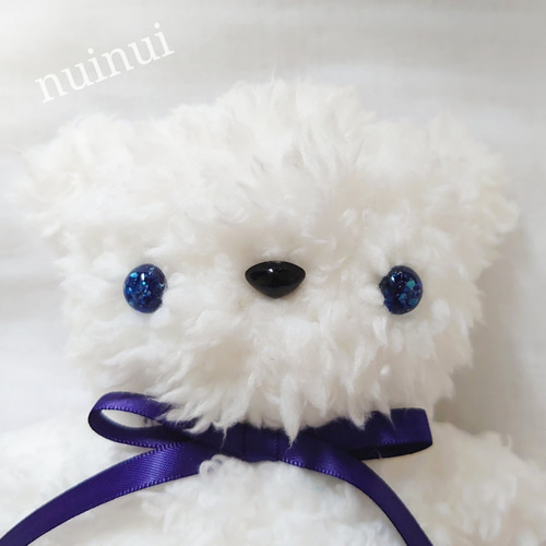 キラキラおめめのくまぬいぐるみ ミルクホワイト ぬいぐるみ ミナト