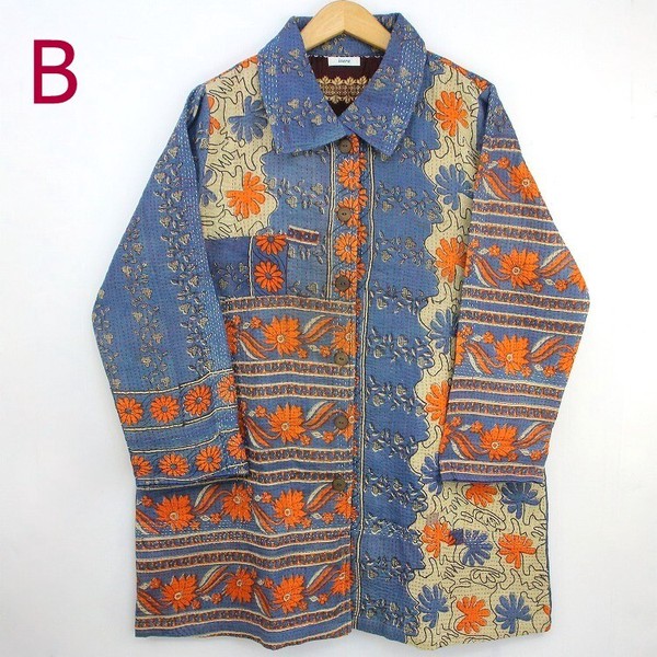 新作」ラリーキルト ロングジャケット 刺し子 ヴィンテージ カンタ刺繍