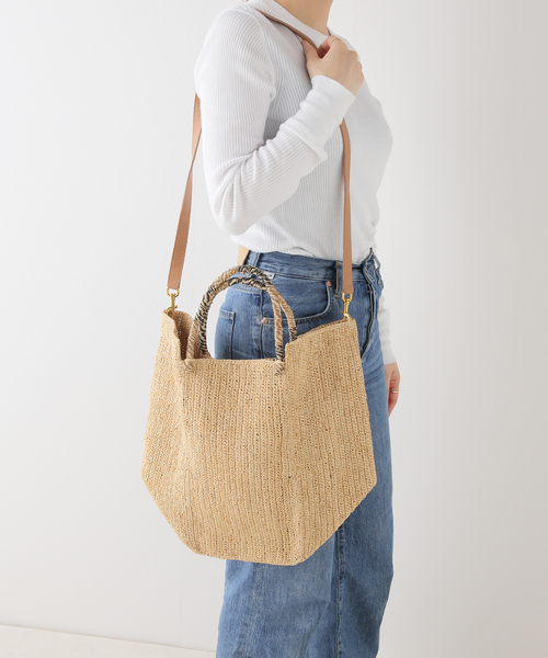 セール】【A POINT/アポワン】ラフィア ラウンドトート（トートバッグ