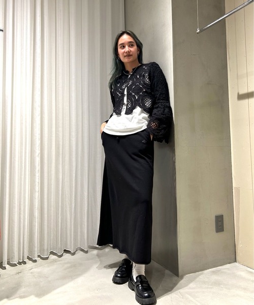 Ameri（アメリ）の「MEDI INDIAN 2WAY BIG LACE TOPS（Tシャツ