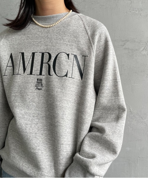 Americana/アメリカーナ] バックジップ ロゴプリントスウェット