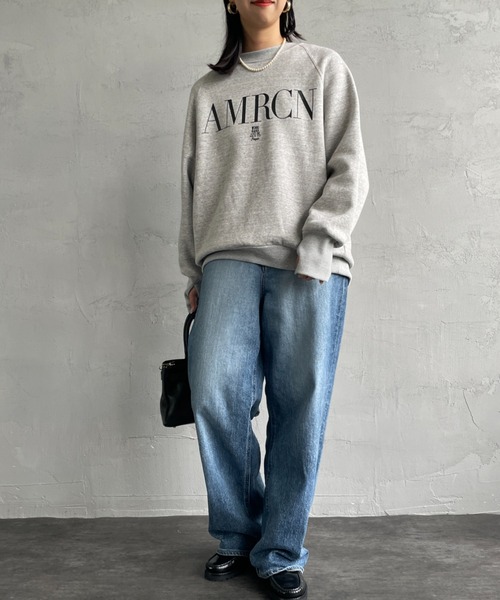 Americana/アメリカーナ] バックジップ ロゴプリントスウェット