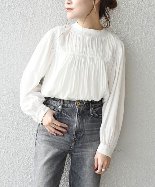 SHIPS（シップス）の「*ZOZO限定*シャーリングバックタイブラウス