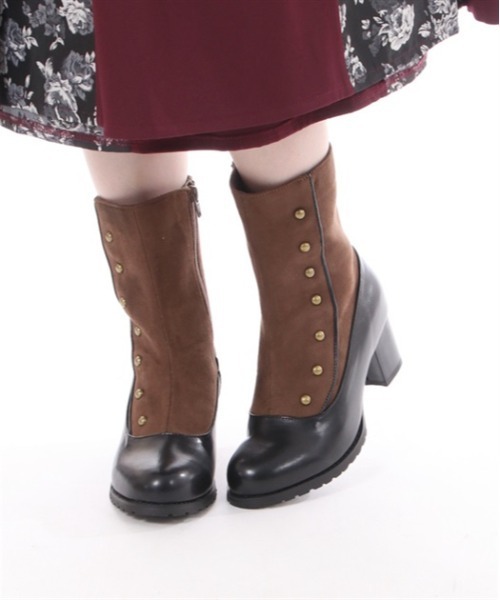 axes femme（アクシーズファム）の「連ボタン配色ブーツ（ブーツ