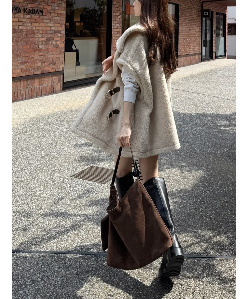 FRAY I.D（フレイアイディー）の「ECOPELボアポンチョ（ポンチョ