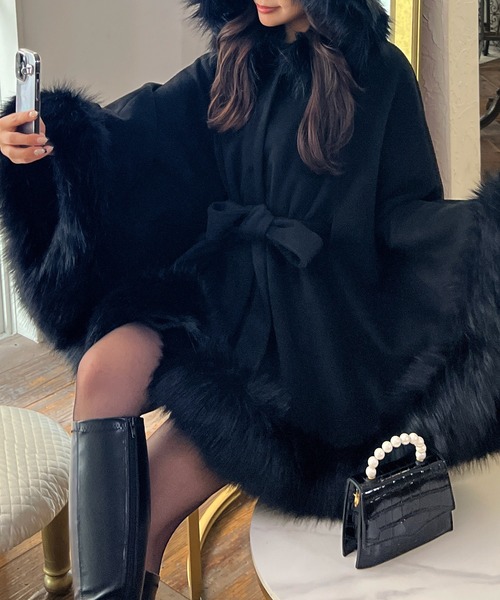 セール】【ZOZO限定】フードファーケープコート（その他アウター