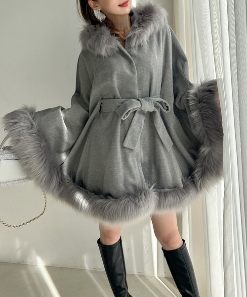 セール】【ZOZO限定】フードファーケープコート（その他アウター