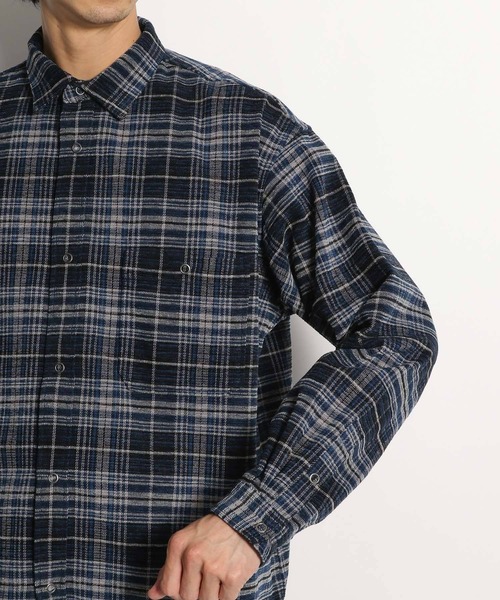 セール】モールツイードチェックシャツ（シャツ/ブラウス）｜niko and