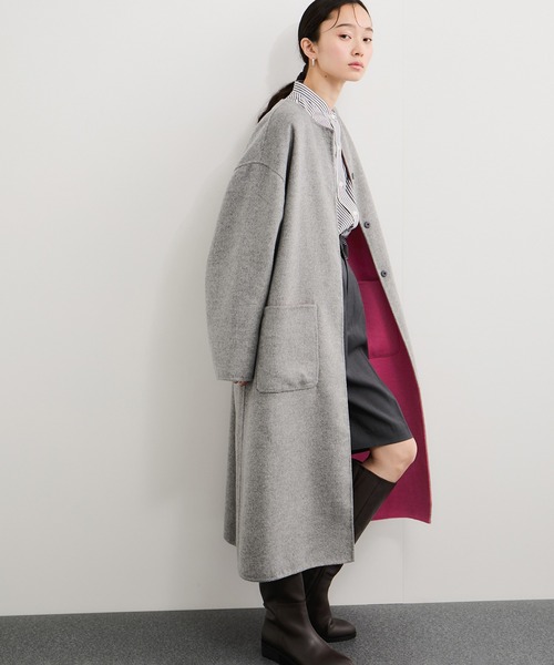 セール】ダブルフェイスリバーシブルロングコート（その他アウター