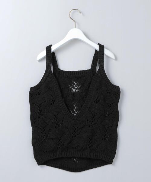 6（ロク）の「＜6(ROKU)＞LILY YARN SUKASHI KNIT CAMISOLE