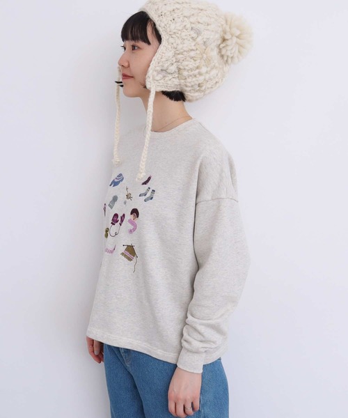 アトリエドゥサボン 冬のせいかつ 裏毛刺繍プルオーバー l'atelier du