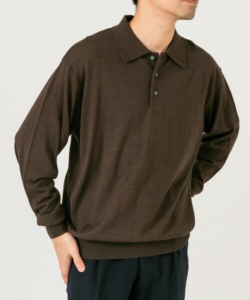 セール】イタリア糸メリノウールニットポロシャツ（ニット/セーター