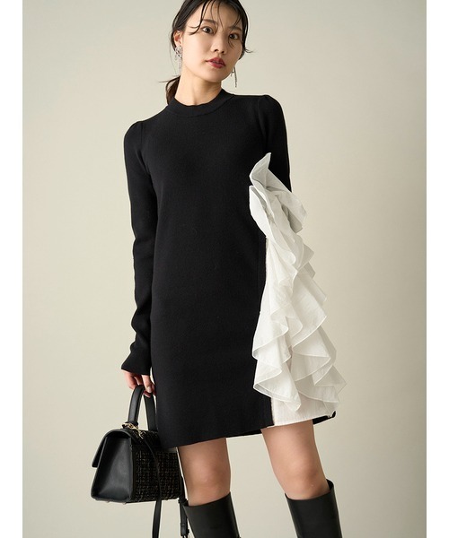 CELFORD（セルフォード）の「ラッフルデザインドッキングニットワンピ