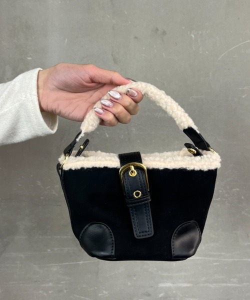 セール】ボアハンドル付き2WAYミニショルダーバッグ（ショルダーバッグ
