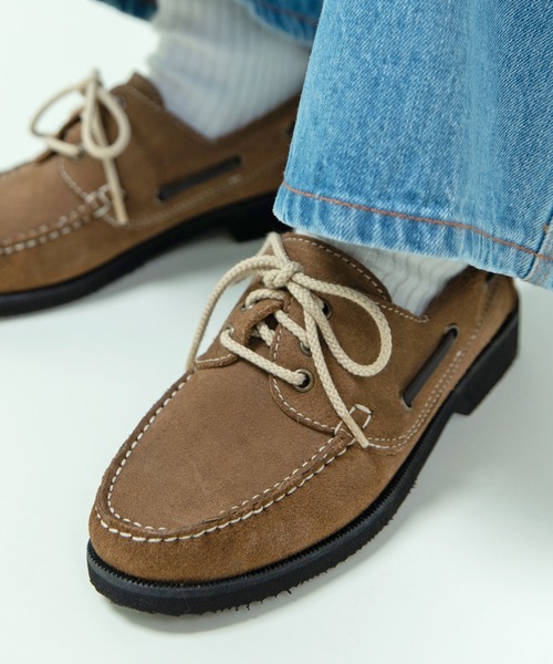 スウェード/オイルレザー デッキシューズ（モカシン/デッキシューズ