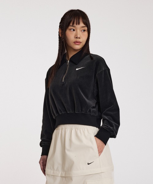 セール】ナイキ スポーツウェア ウィメンズ ベロア クロップド 1/4