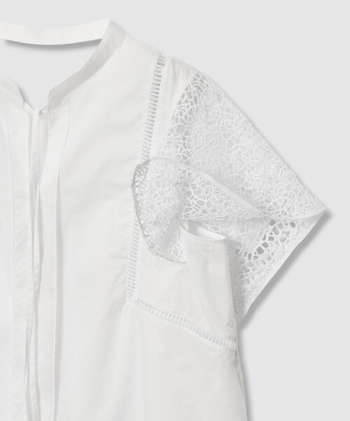 セール】ケミカルレーススリーブコンビ ブラウス（シャツ/ブラウス