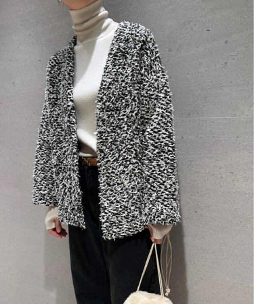 Mila Owen（ミラオーウェン）の「ミックスツイードニットカーディガン