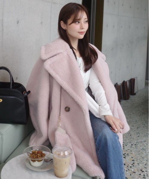 セール】ECOPELボアミドルコート（ムートンコート）｜FRAY I.D（フレイ