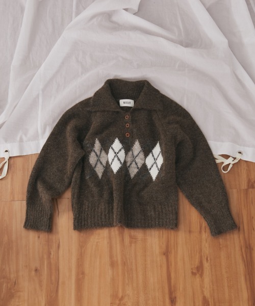 アーガイルニットポロ（ニット/セーター）｜MERLOT（メルロー）の