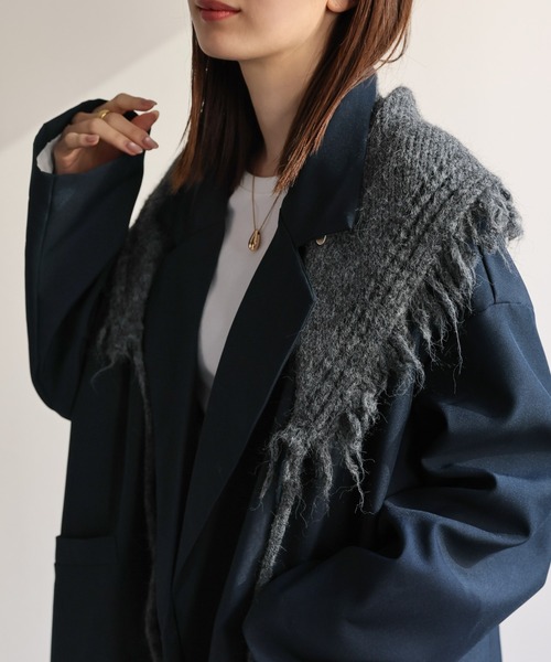 セール】フリンジニットショール（ストール/ショール