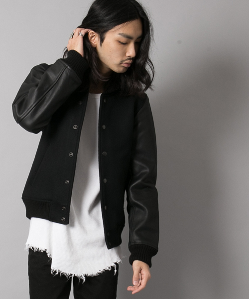 AMERICAN RAG CIE（アメリカンラグシー）の「袖レザー切替 メルトン