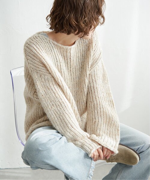 notch.（ノッチ）の「ボートネック裾クルンプルオーバー（ニット