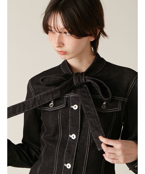 ボウタイデニムミニワンピース（ワンピース）｜LILY BROWN（リリー