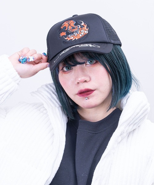 Ed Hardy（エドハーディー）の「Ed Hardy 刺繍ﾒｯｼｭｷｬｯﾌﾟ（キャップ