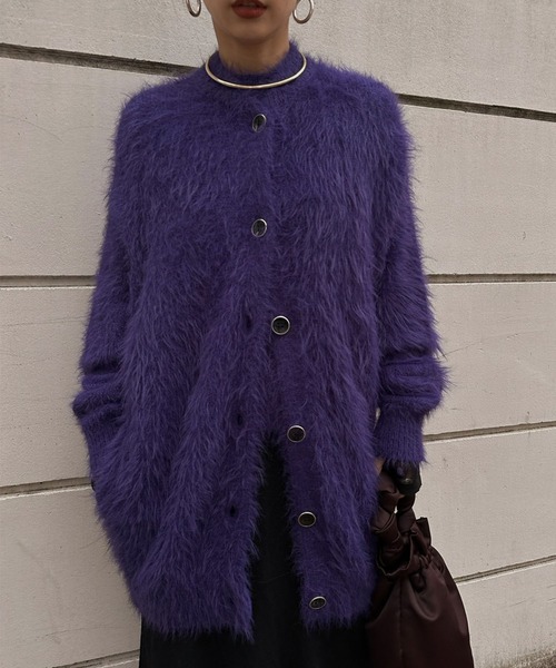 Ameri（アメリ）の「FEATHER OVER CARDIGAN WITH VEST（ニット