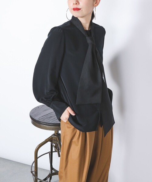 Demi-Luxe BEAMS（デミルクス ビームス）の「シアー ボウタイブラウス