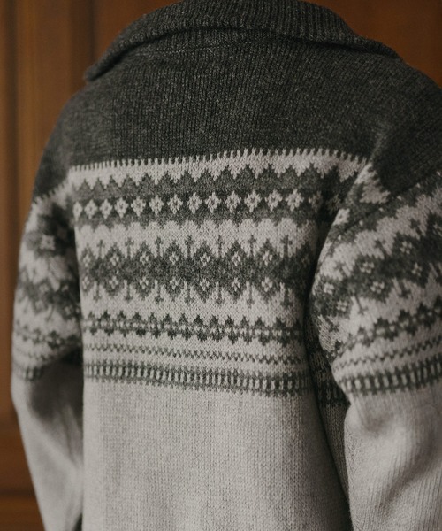 クラシック ノルディック ハーフジップニット 【100% wool】（ニット