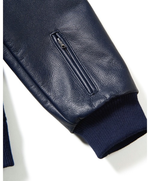 SOPHNET.（ソフネット）の「LEATHER SLEEVE VARSITY JACKET