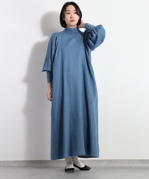 cepo（セポ）の「ハイネックギャザーデニムワンピース セットアップ