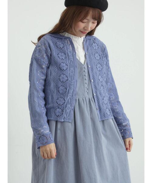 セール】レースパッチワークセーラー襟ブラウス（シャツ/ブラウス