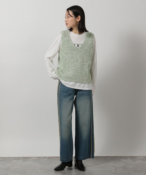 フラッグヤーンニットベスト / 325089（ベスト）｜LAKOLE（ラコレ）の