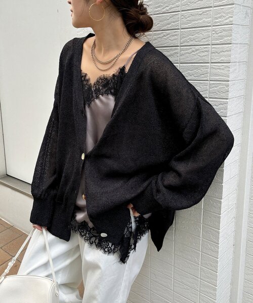 ショート丈アシメレースキャミ（シャツ/ブラウス）｜DouDou（ドゥドゥ