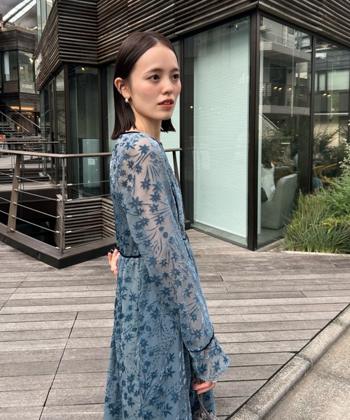 mystic（ミスティック）の「【森川企画】花柄ベロアワンピース